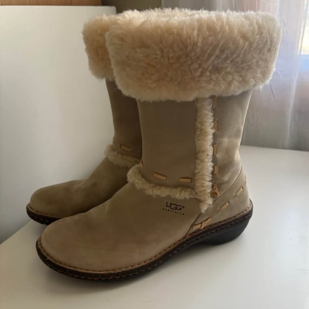UGG Women's Cream Shearling Winter Boots